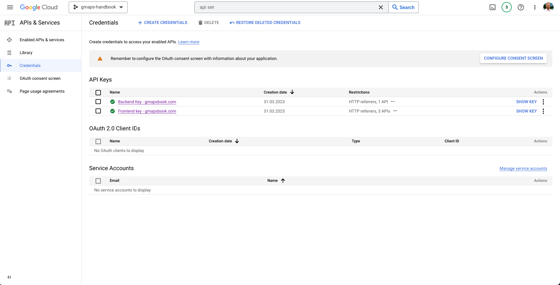 Production-ready, restricted API keys
