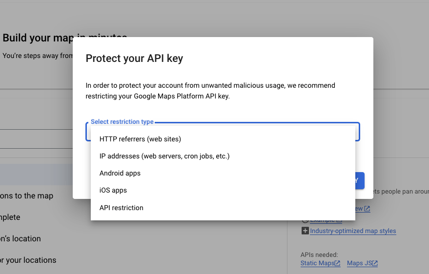 A prompt to protect the newly created key