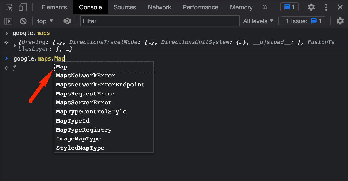 Inspecting the global `google` namespace