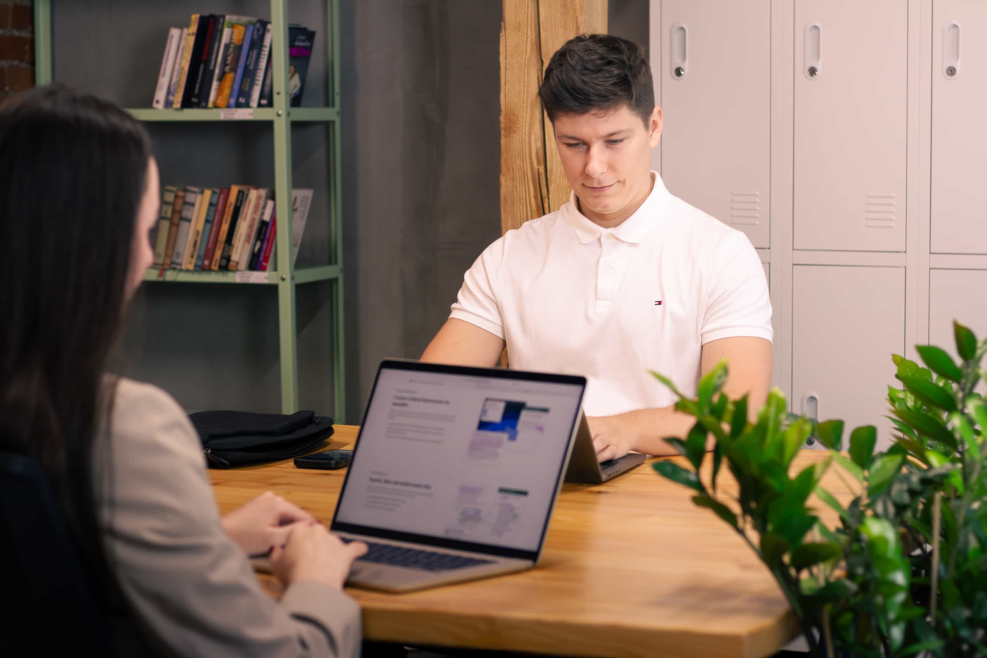 Developer testing responsive web design across multiple browser windows